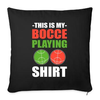 Ceci est mon jeu de pétanque en chemise - Housse de coussin décorative 45 x 45 cm - noir - Devant
