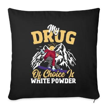 Snowboard Snowboarder Mountain Snow - Housse de coussin décorative 45 x 45 cm - noir - Devant