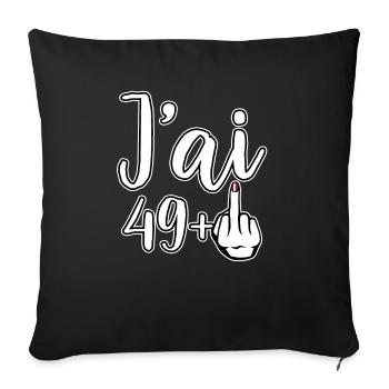 Ich bin 49 Plus 1 Mittelfinger 40. Geburtstag - Sofakissenbezug 45 x 45 cm - Schwarz - Vorne