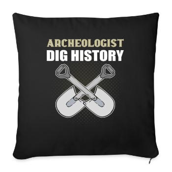Archéologue Fouiller Histoire Archéologie Archéologie - Housse de coussin décorative 45 x 45 cm - noir - Devant
