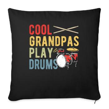 Cool Grandpas Play Drums Drummer Percussionist - Sofa pillowcase 17,3'' x 17,3'' (45 x 45 cm) - black - Front