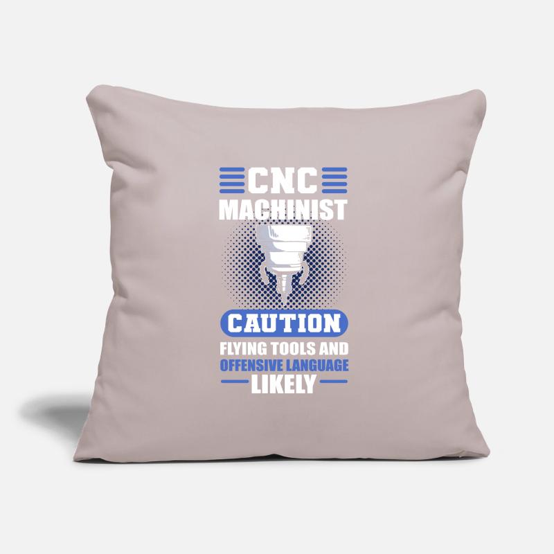 CNC Machinist Caution Flying Tools CNC Operator Sofakissenbezug 45 x 45 cm