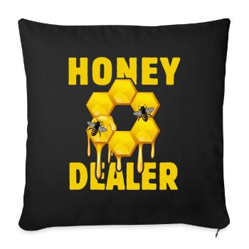 Honey Dealer - Bee Whisperer - Bee - Beekeeper - Sofa pillowcase 17,3'' x 17,3'' (45 x 45 cm) - black - Front