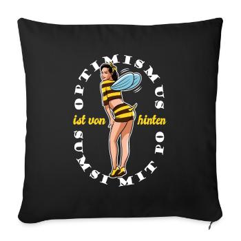 Sumsi mit Po Optimismus - flotte Biene von hinten - Sofakissenbezug 45 x 45 cm - Schwarz - Vorne
