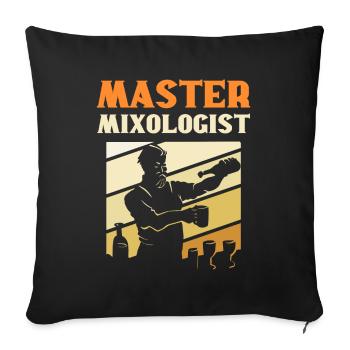 Maître mixologue Barman Barman Barkeeper - Housse de coussin décorative 45 x 45 cm - noir - Devant