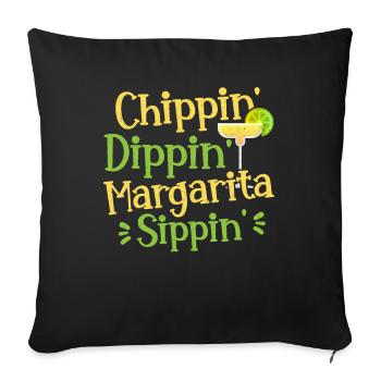 Chippin' Dippin' Margarita Sippin' Margarita Drink - Housse de coussin décorative 45 x 45 cm - noir - Devant