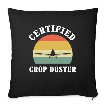 Certified Crop Duster Farting Joke Crop Dusting - Sofakissenbezug 45 x 45 cm - Schwarz - Vorne