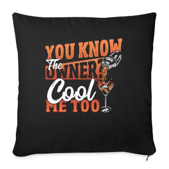 Vous connaissez le propriétaire? Barman Cool Me Too - Housse de coussin décorative 45 x 45 cm - noir - Devant