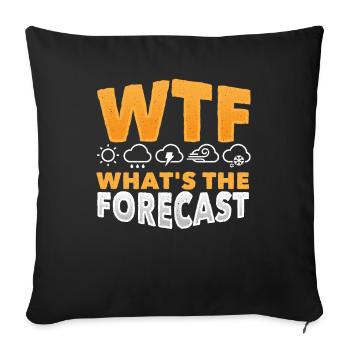 WTF What's The Forecast Meteorologist Meteorology - Sofa pillowcase 17,3'' x 17,3'' (45 x 45 cm) - black - Front