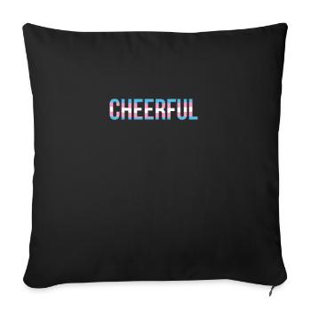 Cheerful in Colors of Trans - Sofa pillowcase 17,3'' x 17,3'' (45 x 45 cm) - black - Front