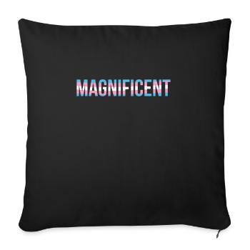 Magnificent in Colors of Trans - Sofa pillowcase 17,3'' x 17,3'' (45 x 45 cm) - black - Front