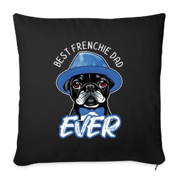 Cheeky Bulldog, mon fidèle compagnon - Drôle - Housse de coussin décorative 45 x 45 cm - noir - Devant