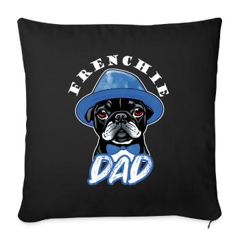 Cheeky Bulldog, mon fidèle compagnon - Papa - Housse de coussin décorative 45 x 45 cm - noir - Devant