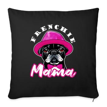 Cheeky Bulldog Mama, ma fidèle compagne - Drôle - Housse de coussin décorative 45 x 45 cm - noir - Devant