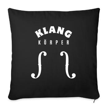 Klangkörper - Musik - Chor - Orchester - F Loch - Sofakissenbezug 45 x 45 cm - Schwarz - Vorne