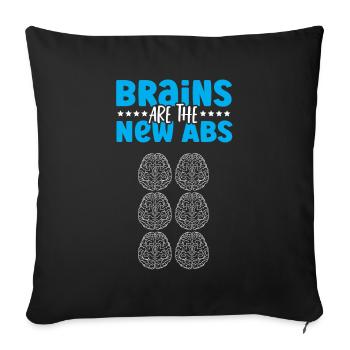 Brains Are The New Abs Neuroscience Neuroscientist - Sofa pillowcase 17,3'' x 17,3'' (45 x 45 cm) - black - Front