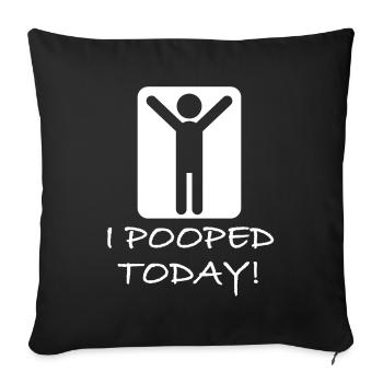 I pooped today | funny sayings - Sofa pillowcase 17,3'' x 17,3'' (45 x 45 cm) - black - Front