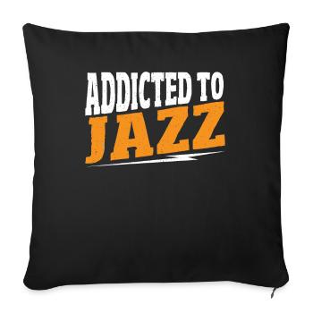 Accro au jazz jazz musique jazz jazz auditeur - Housse de coussin décorative 45 x 45 cm - noir - Devant
