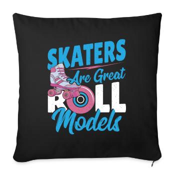 Skaters Are Great Roll Models Roller Skating - Sofa pillowcase 17,3'' x 17,3'' (45 x 45 cm) - black - Front