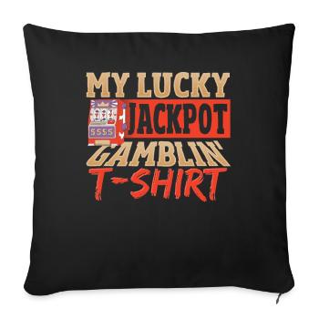 Ma machine à sous porte-bonheur Lucky Jackpot Gamblin' T-shirt - Housse de coussin décorative 45 x 45 cm - noir - Devant