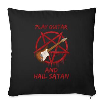 Jouer de la guitare et saluer Satan - Housse de coussin décorative 45 x 45 cm - noir - Devant