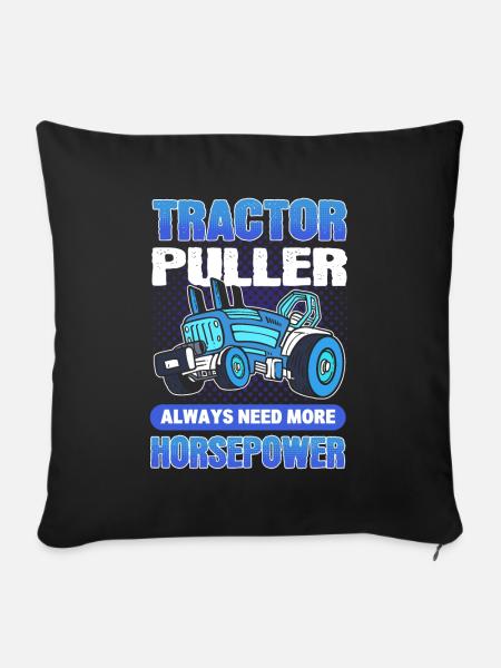 Tracteur tracteur tracteur tracteur tracteur tracteur camion - Housse de coussin décorative 45 x 45 cm - noir