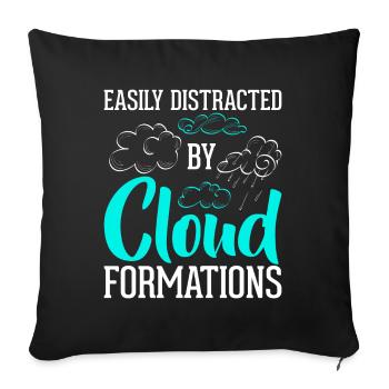 Easily Distracted By Cloud Formations - Sofa pillowcase 17,3'' x 17,3'' (45 x 45 cm) - black - Front