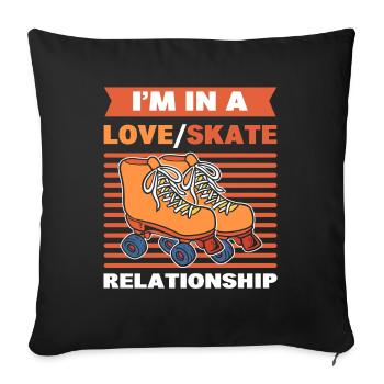 Roller Skating Roller Derby Roller Skating Sports - Housse de coussin décorative 45 x 45 cm - noir - Devant