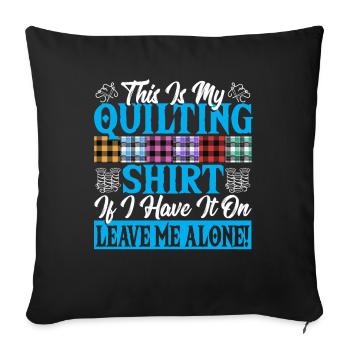 Quilting, matelassage, couturière, machine à coudre, chutes de tissu - Housse de coussin décorative 45 x 45 cm - noir - Devant
