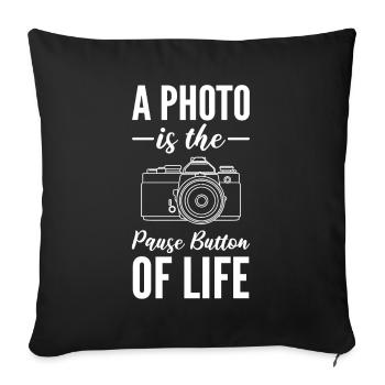 Photographe Photographe Photographie Amoureux de l’image - Housse de coussin décorative 45 x 45 cm - noir - Devant