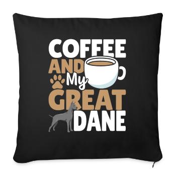 Grands Dague Chiens amoureux des chiens - Housse de coussin décorative 45 x 45 cm - noir - Devant
