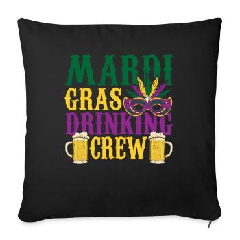 Mardi Gras Drinking Crew Carnival Beads Mask - Sofakissenbezug 45 x 45 cm - Schwarz - Vorne