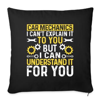 Mécanique automobile Je peux vous l’expliquer Mécanicien automobile - Housse de coussin décorative 45 x 45 cm - noir - Devant