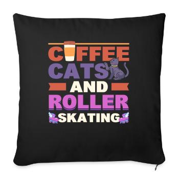 Roller Skating Roller Derby Roller Skating Sports - Housse de coussin décorative 45 x 45 cm - noir - Devant