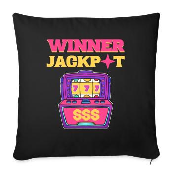 Winner Jackpot Lucky Slot Machine - Sofa pillowcase 17,3'' x 17,3'' (45 x 45 cm) - black - Front