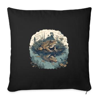 Toad at the pond - Sofa pillowcase 17,3'' x 17,3'' (45 x 45 cm) - black - Front