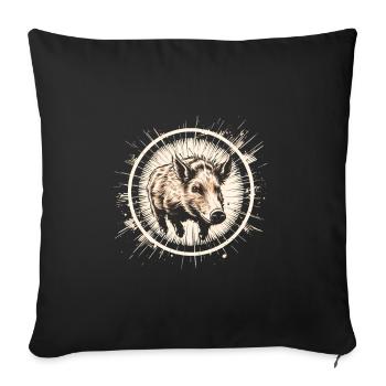 Réticule de chasse au porc - Housse de coussin décorative 45 x 45 cm - noir - Devant
