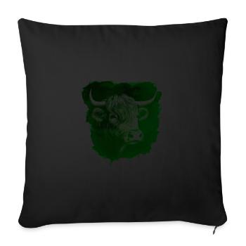 Highland Cattle Highland Cattle Highland Cattle Cow - Sofa pillowcase 17,3'' x 17,3'' (45 x 45 cm) - black - Front