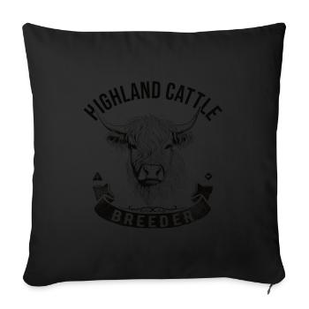 Highland Cattle Highland Cattle Highland Cattle Cow - Sofa pillowcase 17,3'' x 17,3'' (45 x 45 cm) - black - Front