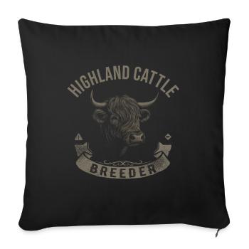 Highland Cattle Highland Cattle Highland Cattle Cow - Sofa pillowcase 17,3'' x 17,3'' (45 x 45 cm) - black - Front
