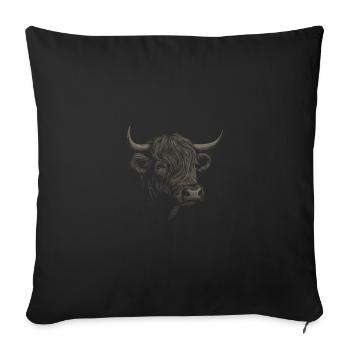 Highland Cattle Highland Cattle Highland Cattle Cow - Sofa pillowcase 17,3'' x 17,3'' (45 x 45 cm) - black - Front