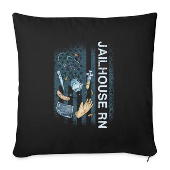 Infirmière correctionnelle en prison - Housse de coussin décorative 45 x 45 cm - noir - Devant