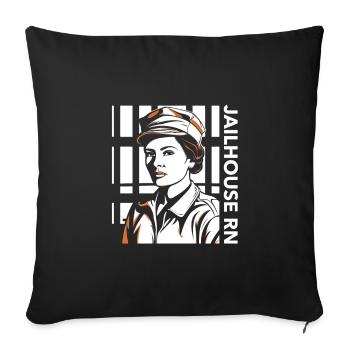 Infirmière correctionnelle en prison - Housse de coussin décorative 45 x 45 cm - noir - Devant
