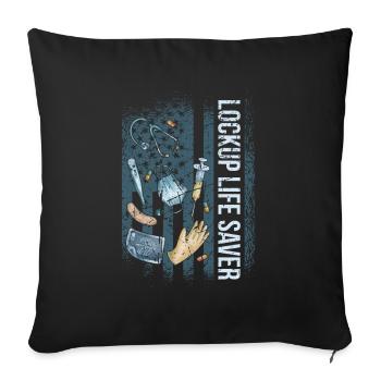 Lockup Life Saver Corrections Nurse - Sofa pillowcase 17,3'' x 17,3'' (45 x 45 cm) - black - Front