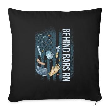 Behind Bars RN Corrections Nurse - Sofa pillowcase 17,3'' x 17,3'' (45 x 45 cm) - black - Front