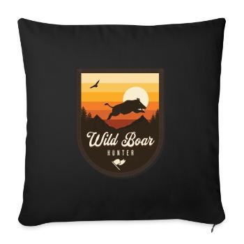 Wild Boar Hunter - Sofakissenbezug 45 x 45 cm - Schwarz - Vorne