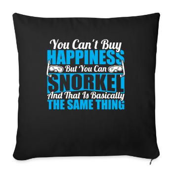 You Cant Buy Happiness But Snorkel Snorkeling - Sofa pillowcase 17,3'' x 17,3'' (45 x 45 cm) - black - Front