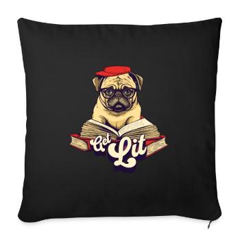Get Lit Pug - Sofakissenbezug 45 x 45 cm - Schwarz - Vorne
