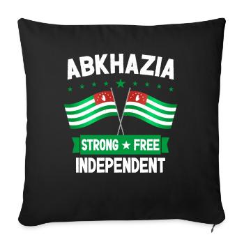 Abkhazia Strong Free Independent - Sofa pillowcase 17,3'' x 17,3'' (45 x 45 cm) - black - Front
