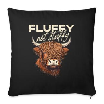 Vache moelleuse pas étouffante des Highlands - Housse de coussin décorative 45 x 45 cm - noir - Devant